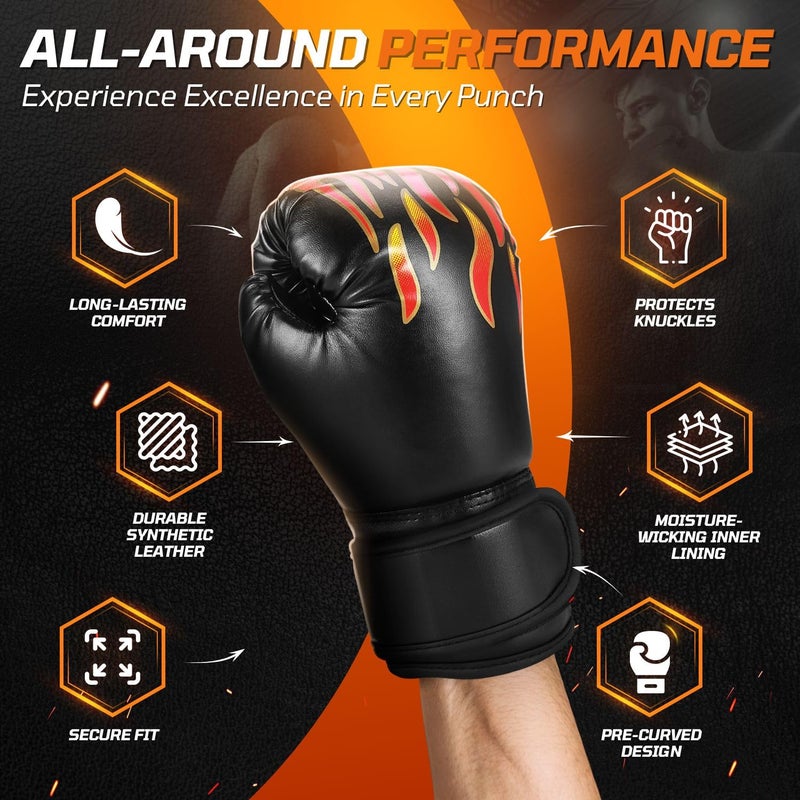 Flexzion Boxing Gloves for Kids 4oz â€“ Black Training Punching Bag Mitts, Kid Boxing Gloves with Faux Leather & Wrap-Around Wrist Protection for Boys & Girls Ages 3-8 Years - Image 5